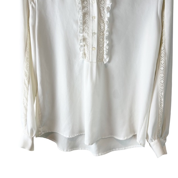 Anne Fontaine Romanella White Blouse Top Size 40 Flawed - Picture 3 of 10